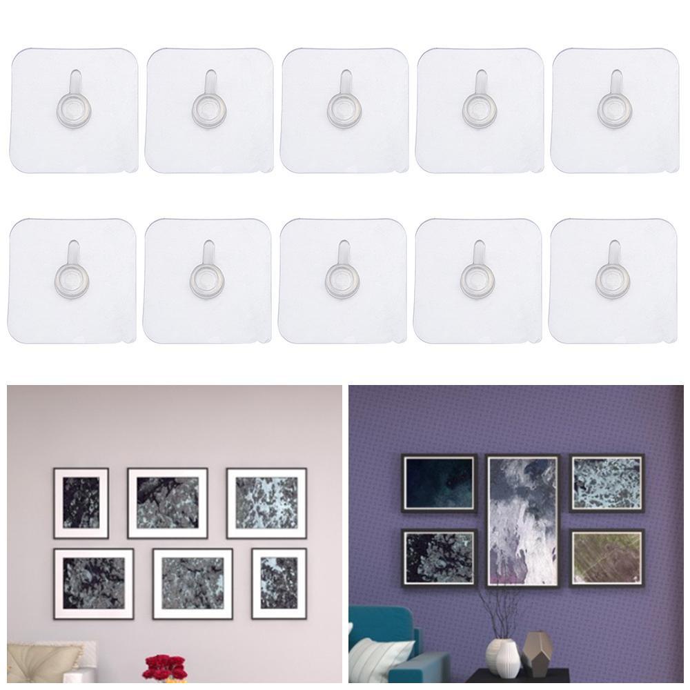 KUNHEV Set 10 Móc Treo Khung Ảnh Trong Suốt Chống Thấm Nước