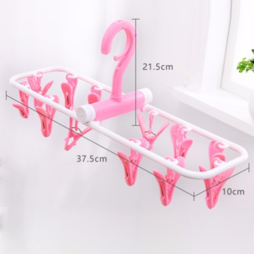 Móc chùm 12 kẹp phơi quần áo , đồ baby, tã lót, tất gấp gọn