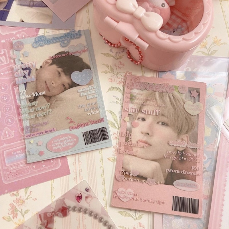 Frame Magazine Trong Suốt - Set 2c Ảnh Trang Trí Photocard Bo Góc