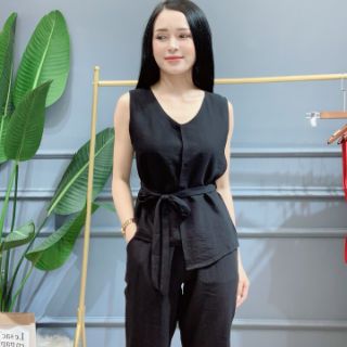 Bộ đũi lụa vạt lệch