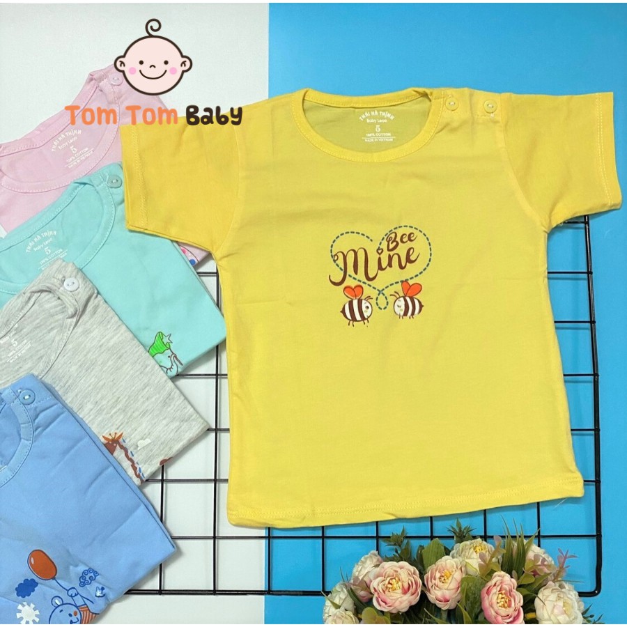 COMBO GIÁ SỈ - Áo sơ sinh Cài Vai Tay Ngắn Màu Thái Hà Thịnh - Chất vải cotton 100% mềm, mịn