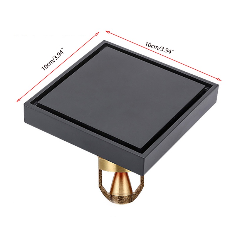 Nắp Chặn Cống Thoát Nước Sàn Nhà Tắm Bằng Đồng Thau Hình Vuông Chống Nghẹt