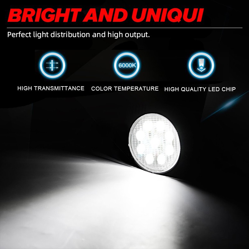 UNI-SHINE 4.3 Inch 3D LED Work Lights Car Lights 12V 24V Truck Lights Off Road Lights Fog Lights Led Driving Work Lights