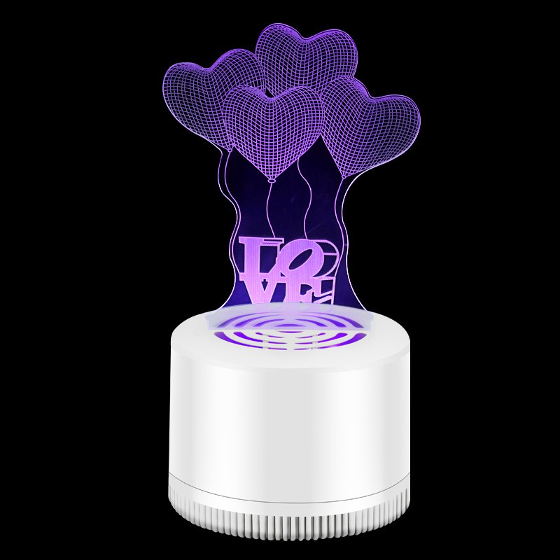 Đèn Bắt Muỗi LED 3D - Chạy Điện Dụng Cụ Diệt Bọ Ruồi, Bẫy Bắt Côn Trùng - Đèn bắt muỗi tích hợp đèn ngủ có hình ảnh 3D