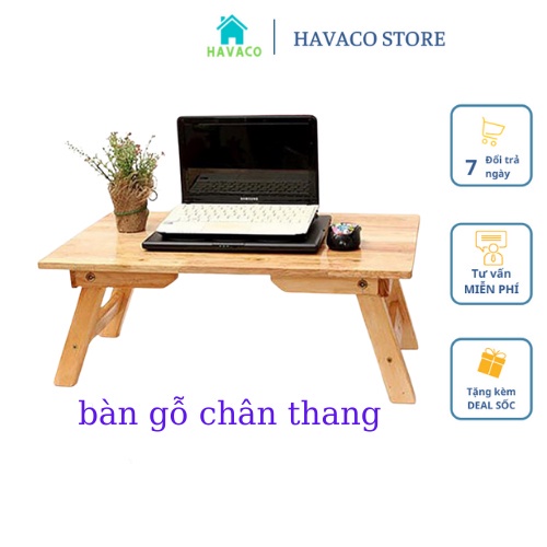 ﹍☾Bàn xếp học sinh mini đa năng gấp gọn chân thang gỗ thông để laptop kích cỡ 40x60x28 đẹp giá rẻ GT01