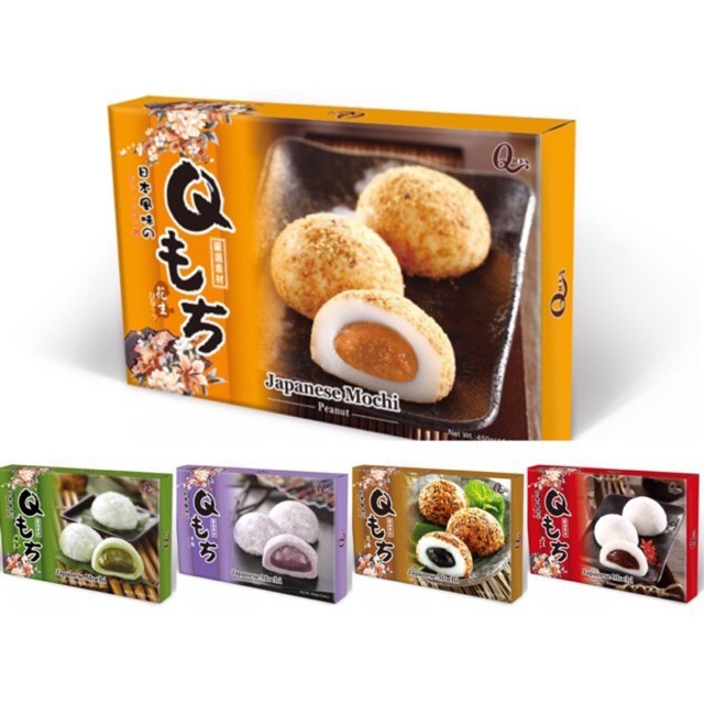 Bánh Mochi Quidea Đậu Phộng, Đậu Đỏ, Khoai Môn, Trà Xanh Hộp 210G