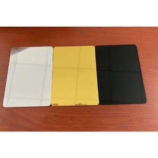 Tấm Nhựa Nhôm  Alu tráng gương gương vàng gương bạc gương đen 3mm bóng đẹp khổ A3, A4, A5, cắt theo yêu cầu