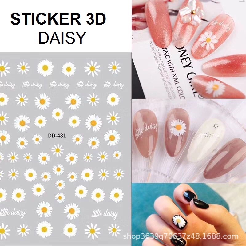 Sticker dán móng tay hoa cúc siêu đẹp