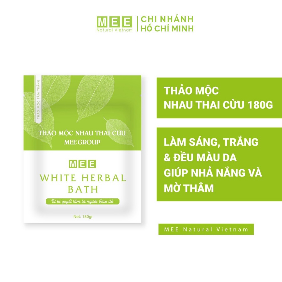 Thảo mộc tắm trắng nhau thai cừu MEE NATURAL - Tắm trắng body dưỡng da trắng hồng, mềm mại White Herbal Bath 180g