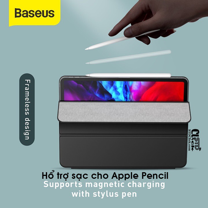 BAO DA IPAD PRO 12.9 2020 BASEUS SIMPLISM THREE-FOLD NAM CHÂM HÍT LƯNG CHÍNH HÃNG | BigBuy360 - bigbuy360.vn