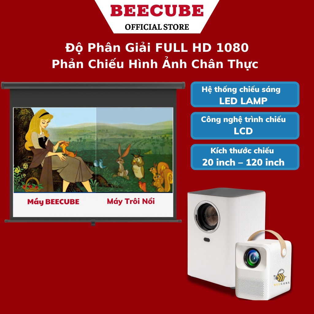 Máy Chiếu Mini BeeCube X2 Max , Xtreme Chính Hãng Hệ Điều Hành Android + Kết nối điện thoại + Full HD 1080 - BH 12 tháng