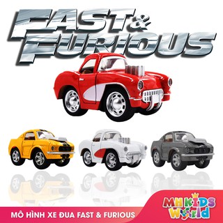 Ô tô mô hình tỷ lệ 1:36 xe đua Fast&Furious bánh đà chất liệu hợp kim đồ chơi an toàn cho bé lứa tuổi 3+