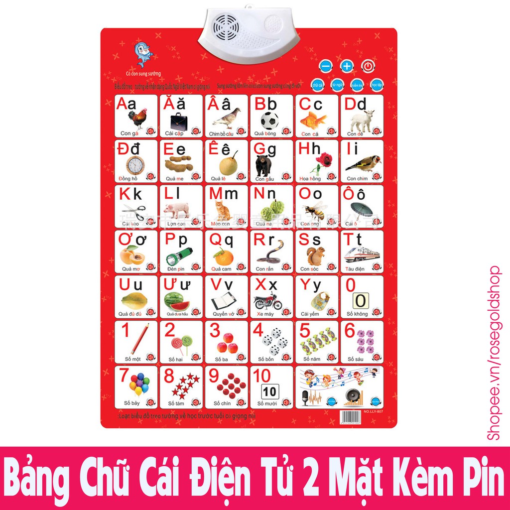 Bảng Chữ Cái Điện Tử 2 Mặt Cho Bé, Bảng Chữ Cái Thông Minh Giúp Bé Phát Triển Trí Tuệ