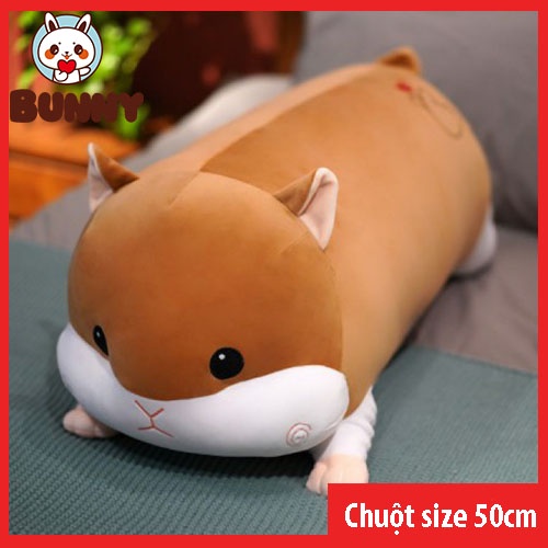 Gấu Bông Chuột Hamter Siêu Mềm Mịn 50cm chất liệu co gian 4 chiều siêu hot hit- 𝐁𝐔𝐍𝐍𝐘