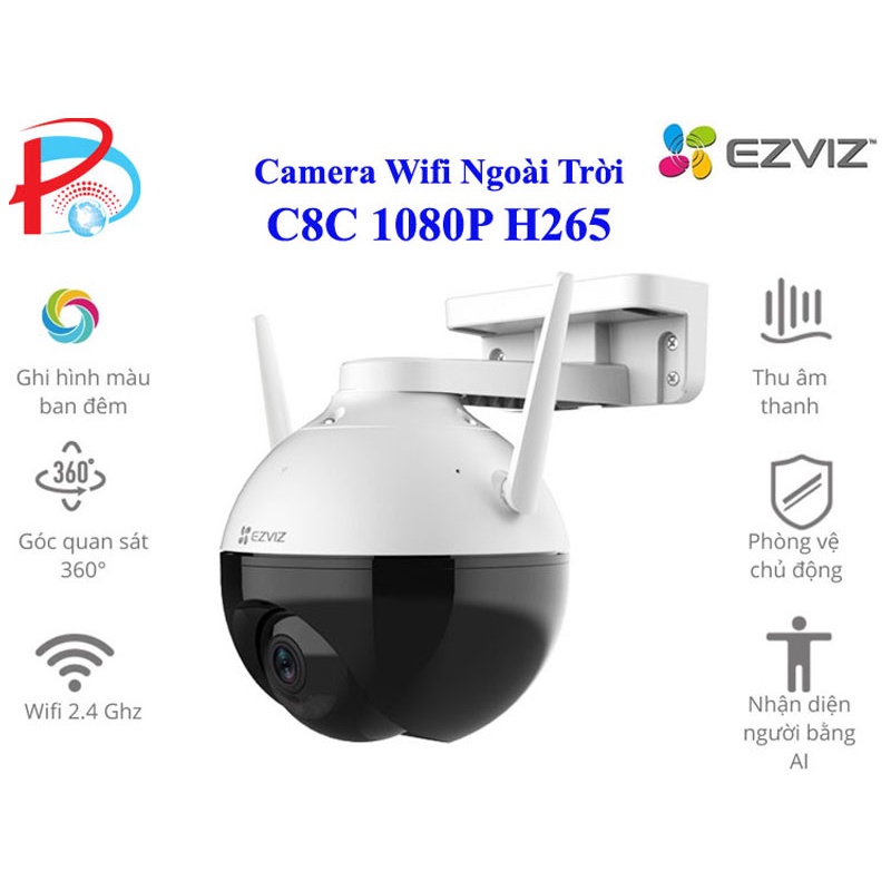 Camera Wifi Ngoài Trời PTZ EZVIZ C8C 2M Quay Quét 355 độ Tích Hợp Ai - Có Màu Ban Đêm - Hàng Chính Hãng