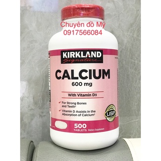 Date T3/2026_Hỗ trợ xương và răng Canxi Kirkland Calcium 600mg + D3 500 Viên Của Mỹ