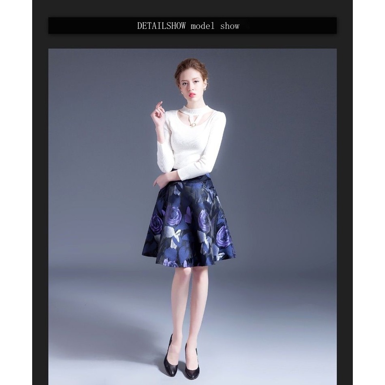 Chân Váy Chữ A Ngắn Lưng Cao In Hoa Thời Trang Xuân Hè 2022 Mới