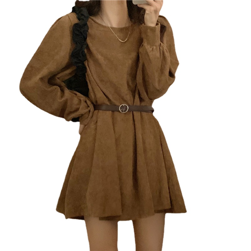 Đầm nhung PERTY dáng ngắn phong cách Hàn Quốc thời trang mùa thu cho nữ