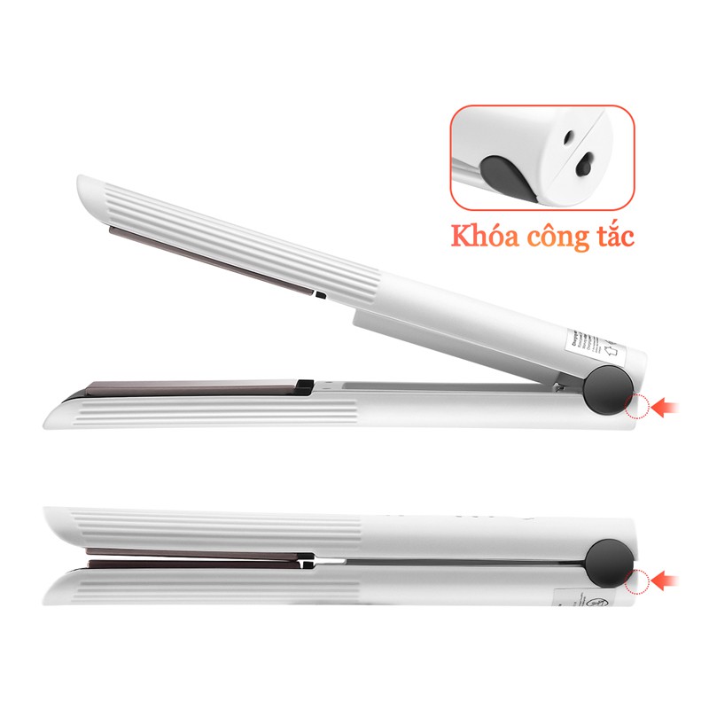 Máy duỗi tóc CKEYIN thiết kế không dây 200 độ C sạc USB cao cấp