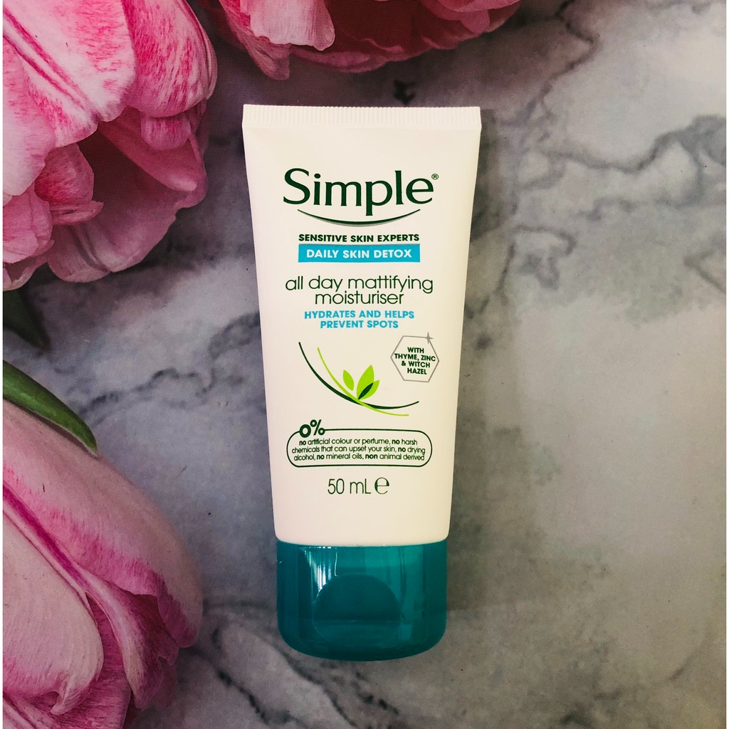 [TOP 1 SHOPEE] Dưỡng ẩm da dầu Simple Daily Skin Detox Moisturiser 50ml (Bill Anh)