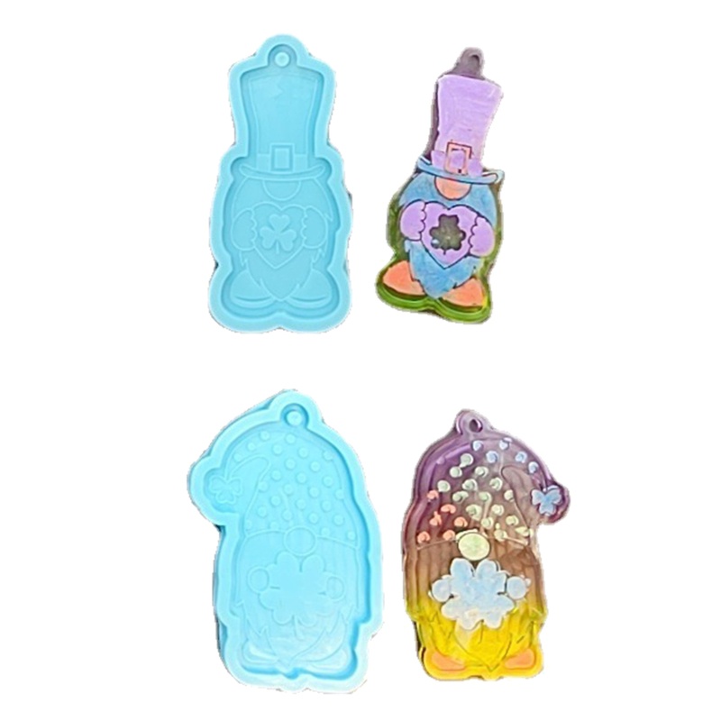 Khuôn Silicone Làm Móc Khóa Resin Hình Hoạt Hình Đáng Yêu DIY