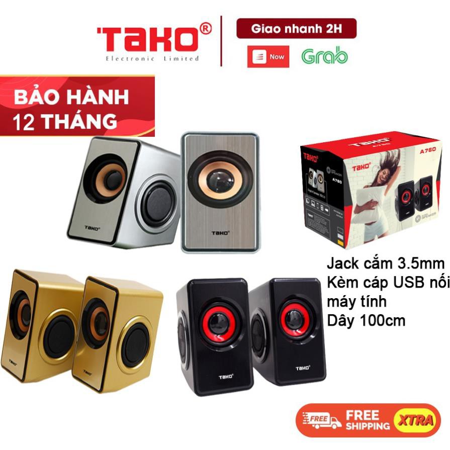 Loa Vi Tính, Loa máy tính để bàn 2.0 TAKO A760 - Hàng Chính Hãng - Bảo hành 12 tháng