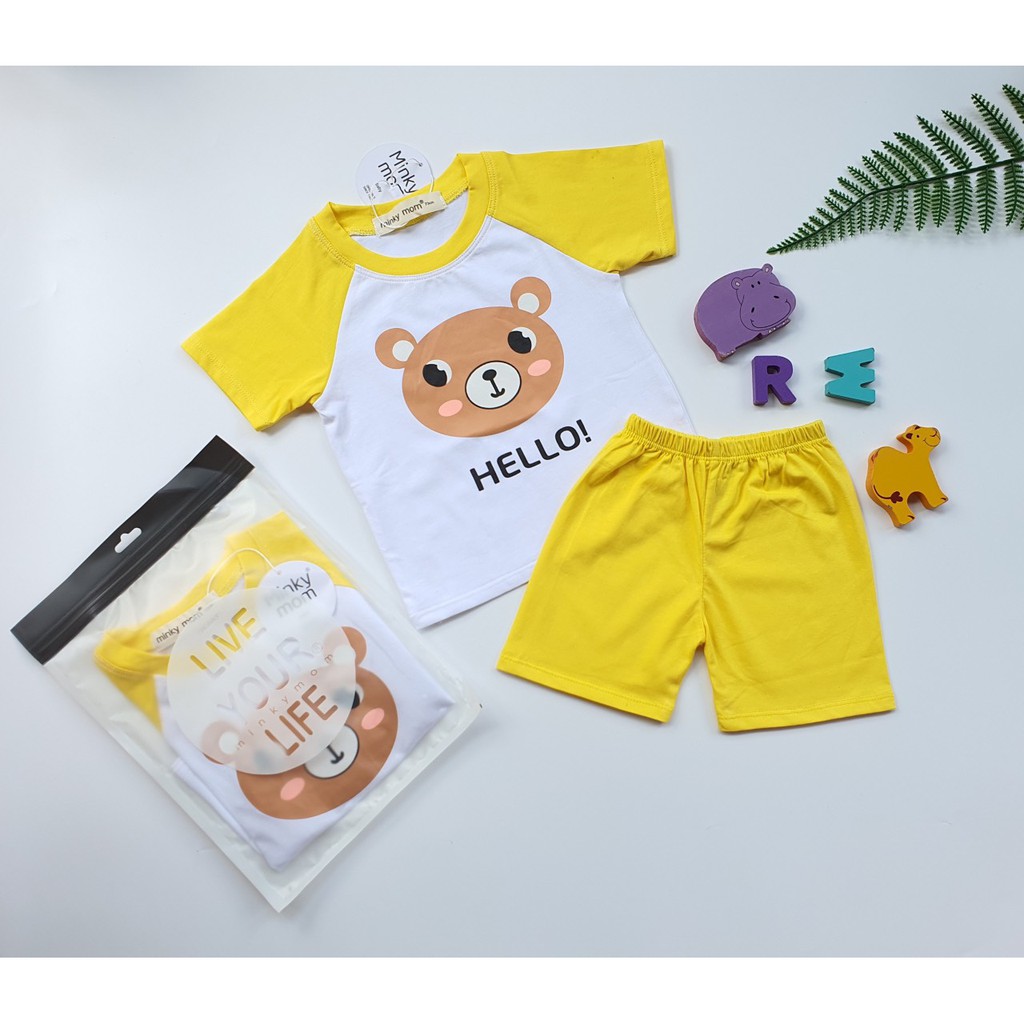 Bộ Cộc Tay Minky Mom 100% Cotton Họa Tiết Hoạt Hình Cho Bé QATE205 - Namkidshop