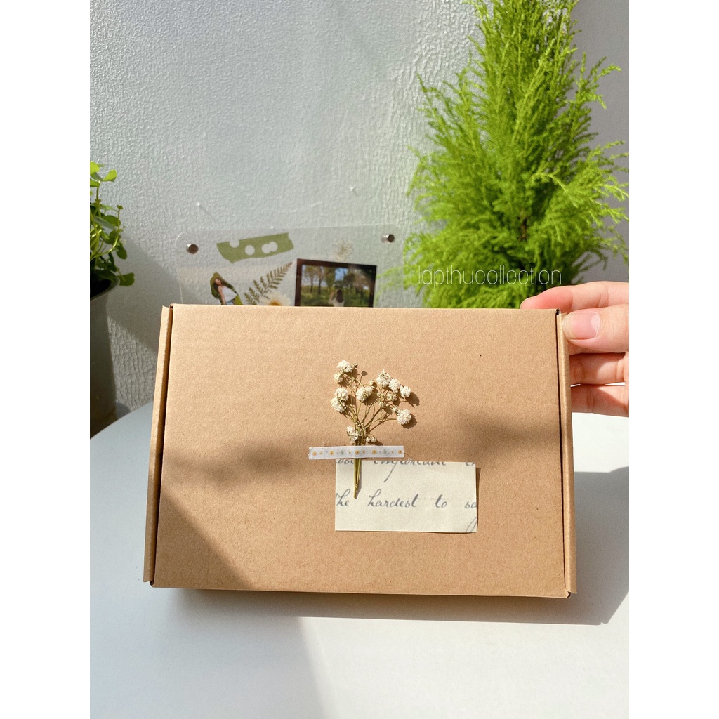Gift box - Hộp quà tặng vintage nắp gài in ảnh (có chữ thiết kế theo yêu cầu)