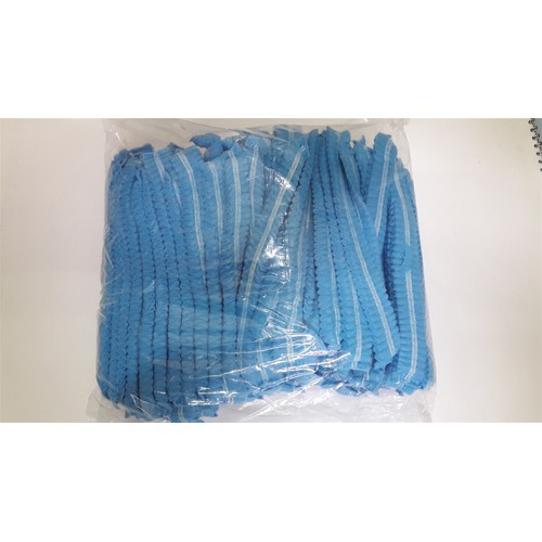 Mũ trùm đầu y tế con sâu cao cấp ép chân không - 100 cái màu xanh hàng chính hãng công ty