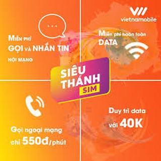 Thánh Sim 4G VietNamobile mới Miễn phí DATA nghe nội mạng miễn phí