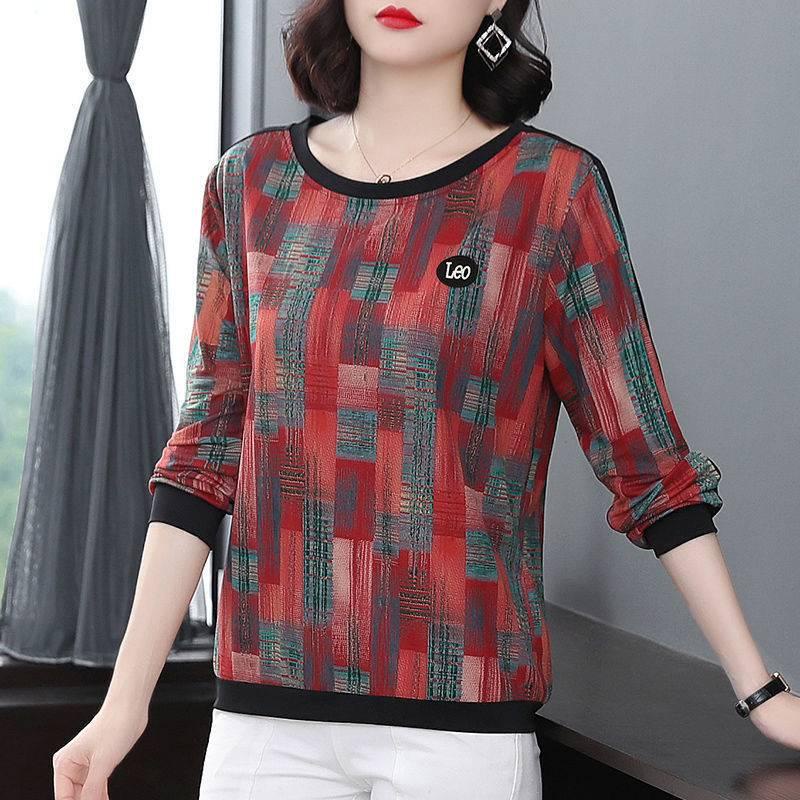 Áo thun tay dài size lớn thời trang cho phụ nữ trung niên