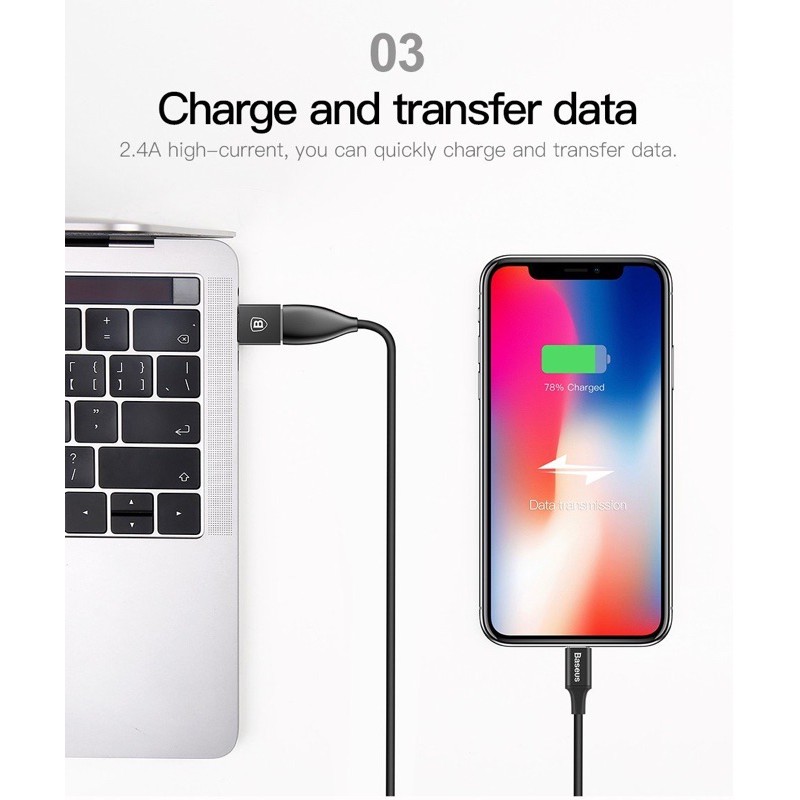 Đầu chuyển OTG USB Type C sang USB Full size Baseus (TYPE C Male to USB Female Cable Adapter Converter)