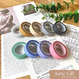Cuộn băng dính washi tape caro trang trí sổ , bullet journal (dài 10m)