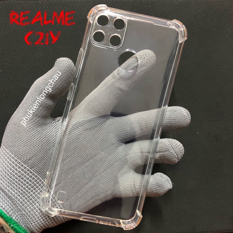 Ốp Lưng Realme C21y Dẻo Trong Suốt Chống Sốc Có Gù Bảo Vệ 4 Gốc