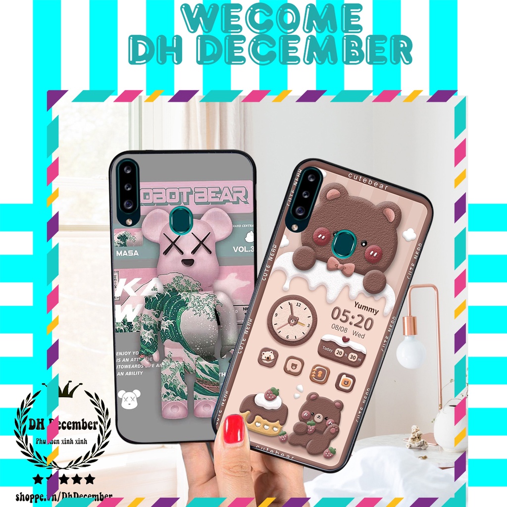 Ốp lưng Samsung A20S in hình 3D GẤU HỒNG-GẤU BE3R -XINH XẺO CỰC ĐẸP
