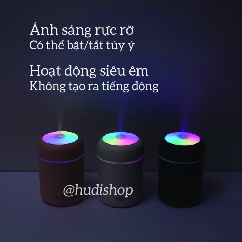 Máy Phun Sương Tạo Ẩm Đèn Led Đa Sắc Màu 300ml - GD290 HUDIshop