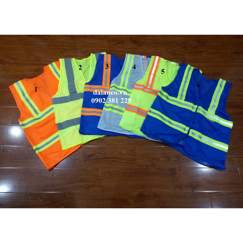 Áo phản quang lưới bảo hộ công trình dán - hình thật