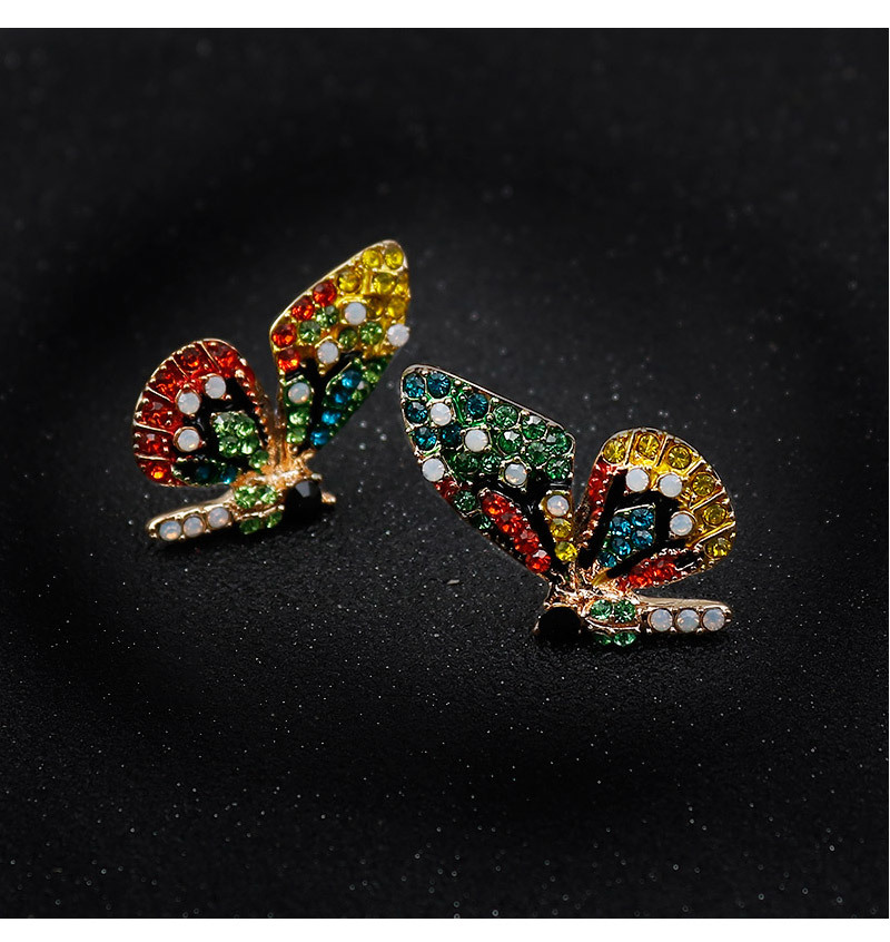 Đôi Bông Tai Mạ Bạc 925 Hình Cánh Bướm Đính Đá Thời Trang Dành Cho Nữ