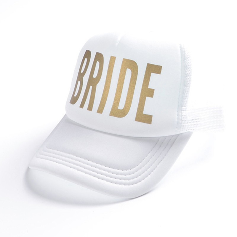 Mũ Lưỡi Trai In Chữ Bride Snapback Trucker Mesh Hat Wedding