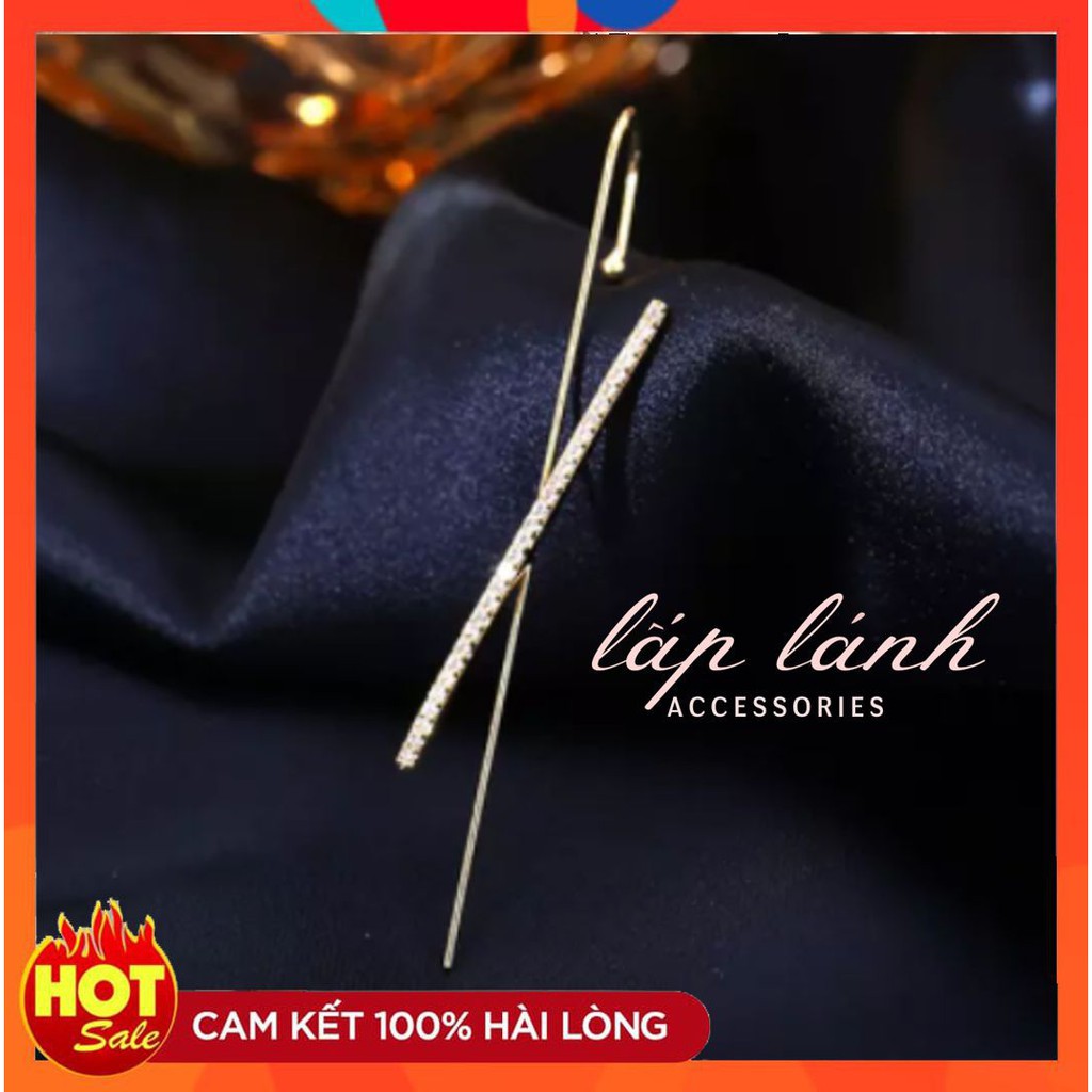 [Có sẵn] KHUYÊN XỎ VÀNH TAI KẸP VÀNH TAI ĐÍNH ĐÁ MÓC XÍCH THIẾT KẾ PHONG CÁCH THỜI TRANG CHO NỮ 214BTVTD