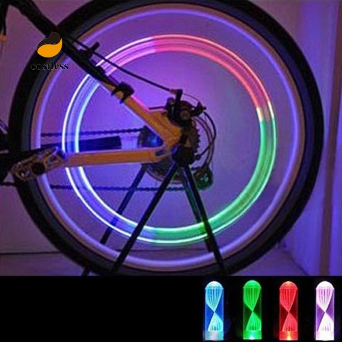 1 cặp đèn LED nhiều màu gắn van bánh xe đạp xe máy xe hơi tiện dụng