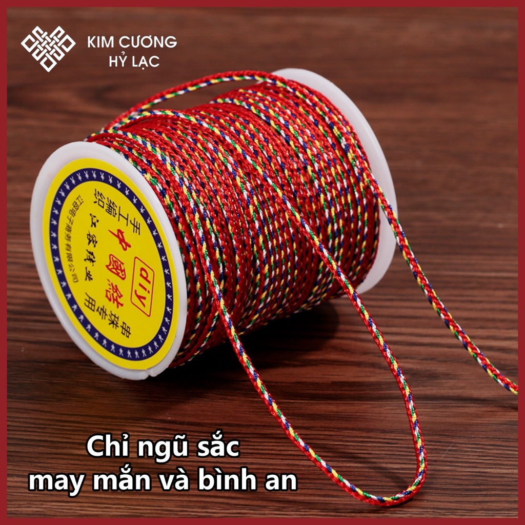 Chỉ Ngũ Sắc May Mắn [Kim Cương Hỷ Lạc] Tết Vòng Tay- Hàng Loại 1