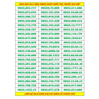 sim số đẹp mobifone 0933 dễ nhớ