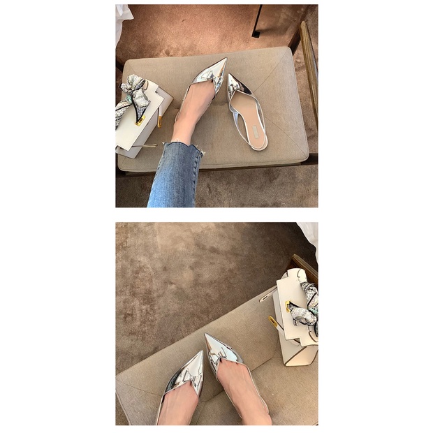 Giày búp bê sandal đế bằng mũi nhọn sang trọng, nữ tính