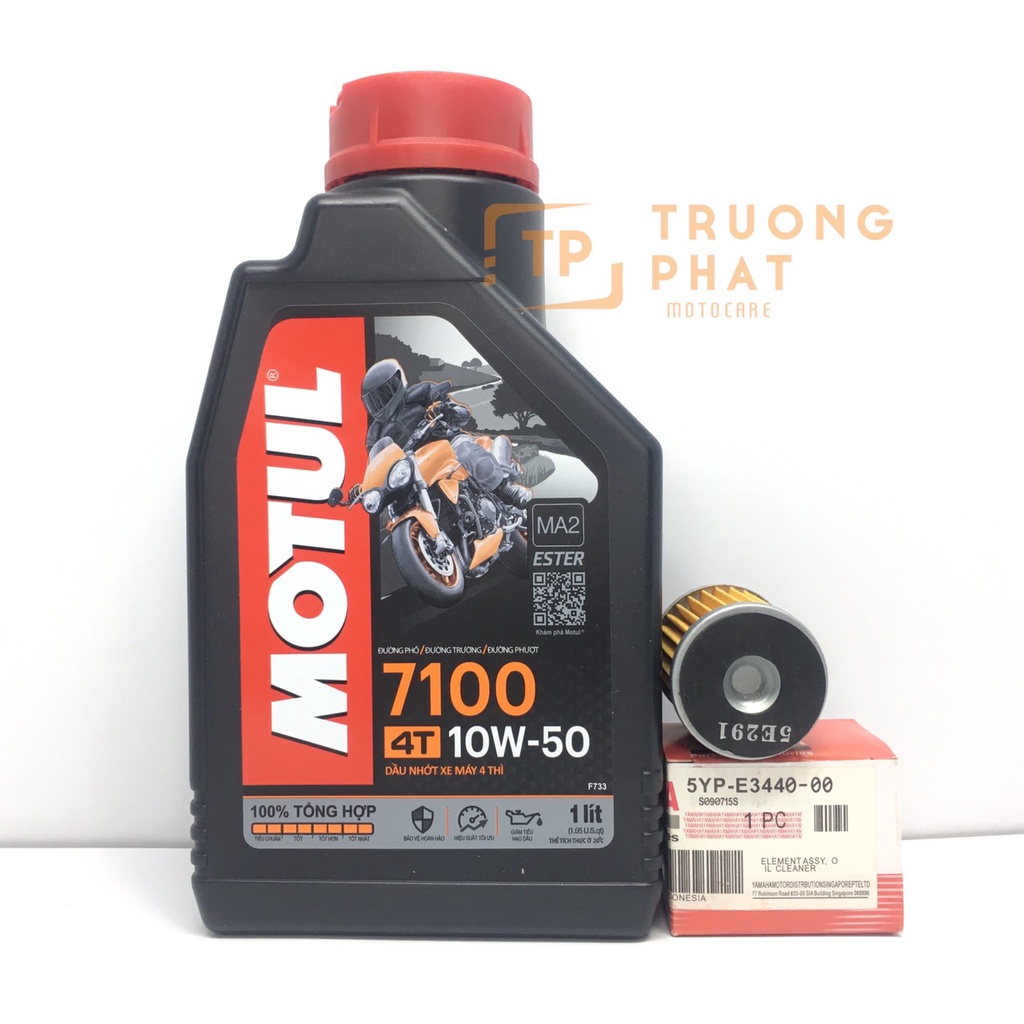 Nhớt Motul 7100 10W50 1L tặng lọc nhớt Yamaha