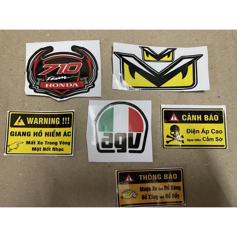 Tem cảnh báo stiker chống nước cực đẹp