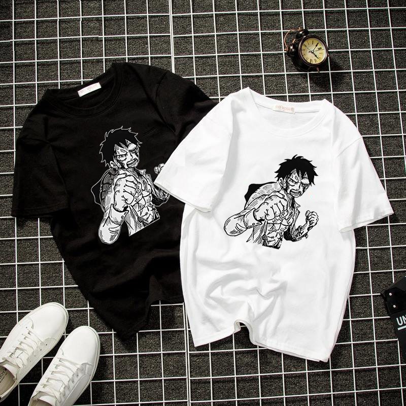 Áo thun unisex form rộng họa tiết hoạt hình vải dày mịn 2019T1710