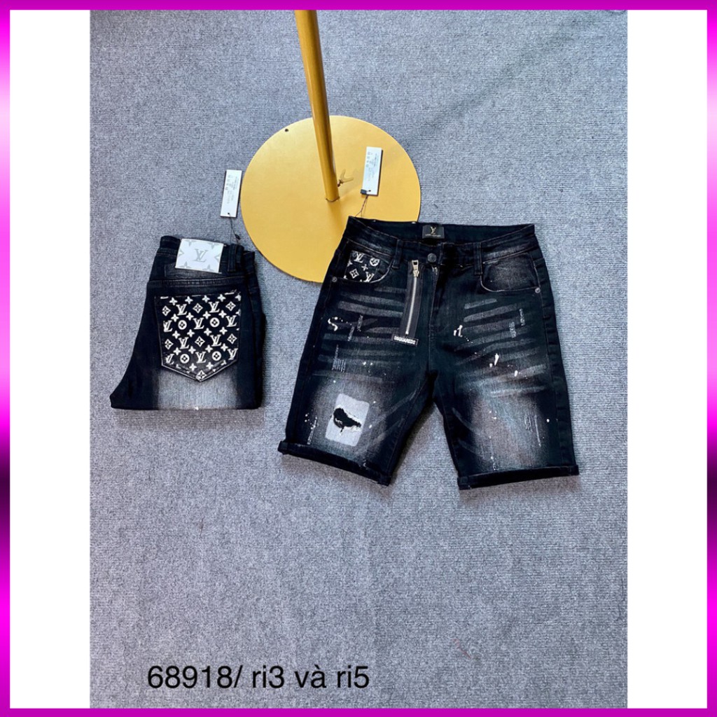 Quần Ngố ⚡ Quần Bò Nam DSQ Khóa Lệch , Huy Hiệu Thuê Màu Đen Hàng Siêu đẹp | BigBuy360 - bigbuy360.vn