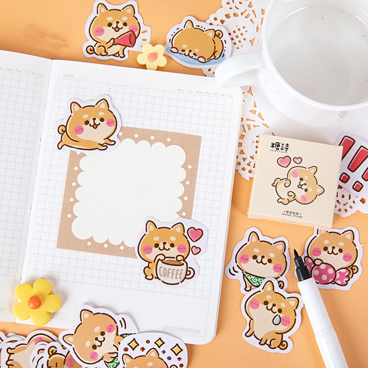 ❤️ Hộp 45 Chiếc ❤️ Bộ Sticker Dán Trang Trí Nhật Ký Hình Hoạt Hình Dễ Thương