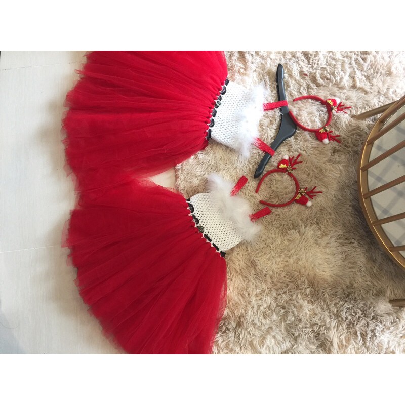 Combo 2 bờm+ 2 váy Noel bé lớn